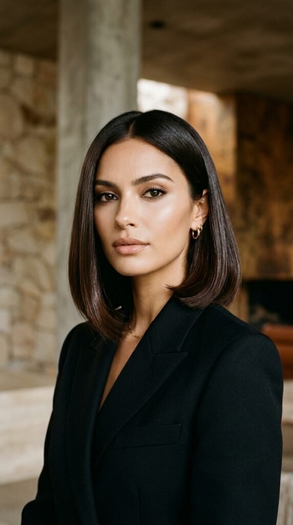 Woman_with_blunt_Italian_bob_ Woman_with_blunt_Italian_bob_