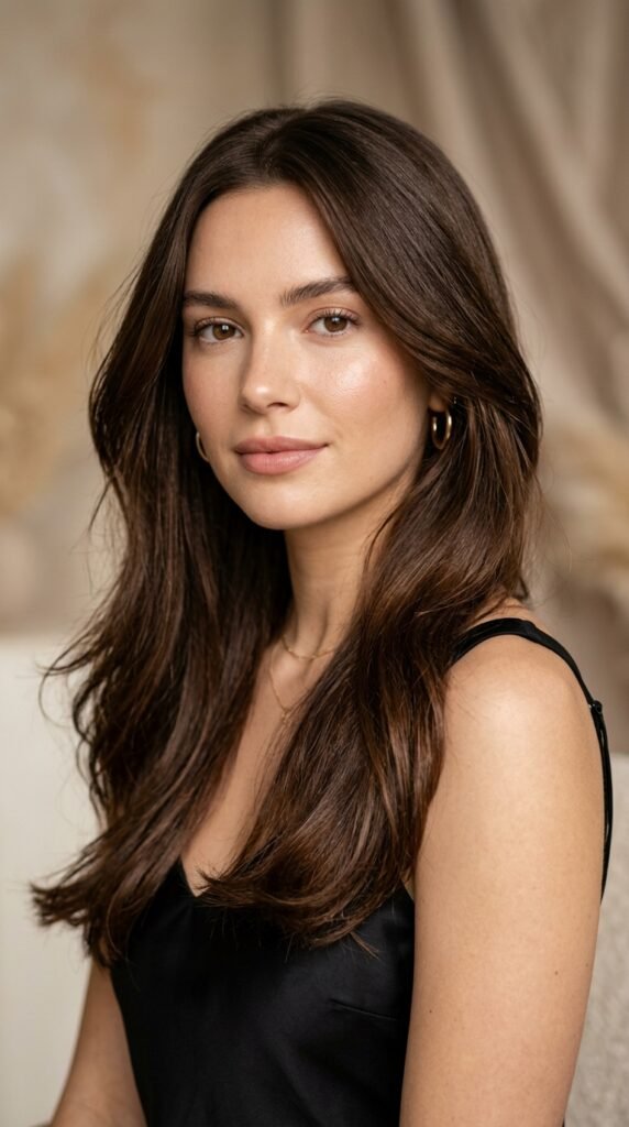 Woman_with_brown_hair_portrait chocolate brown hair color ideas