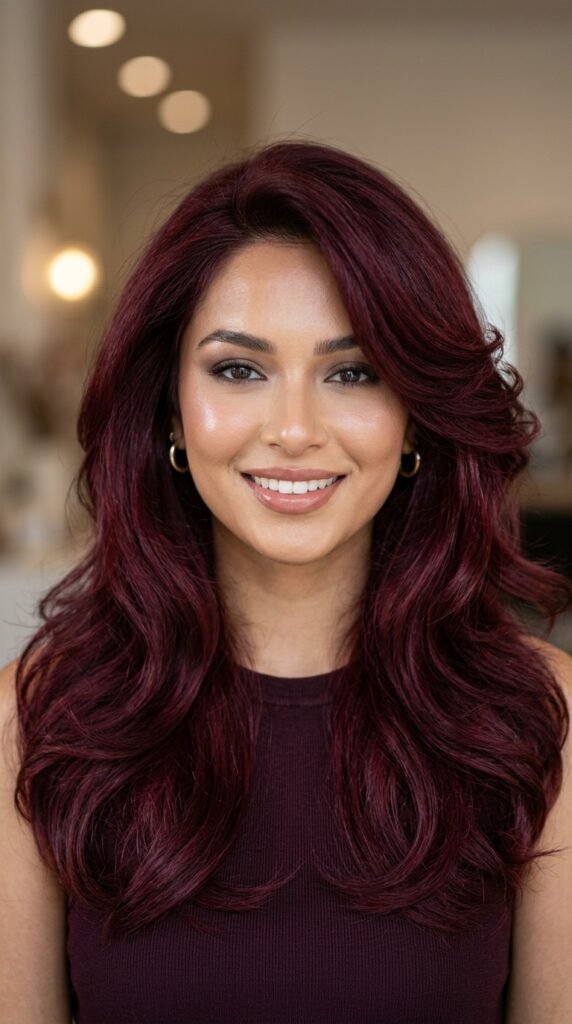 Woman_with_burgundy_velvet_hair_ Woman_with_burgundy_velvet_hair_