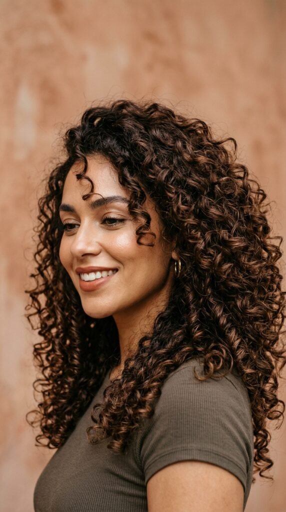 Woman_with_curly_hair chocolate brown hair