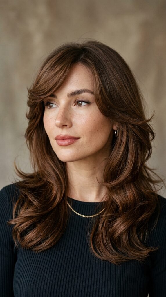 Woman_with_feathered_side_bangs_ Woman_with_feathered_side_bangs_