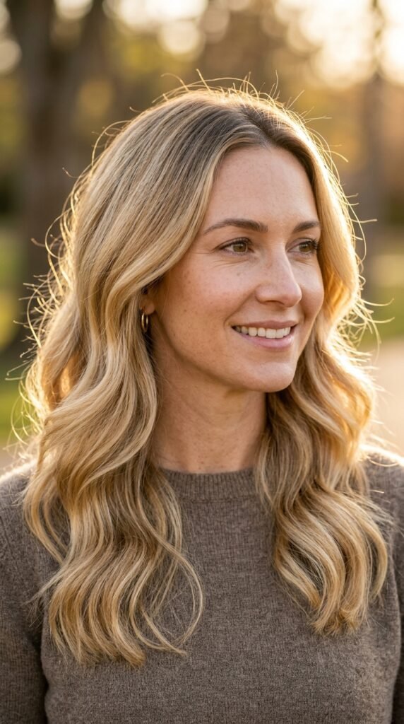 Woman_with_golden_blonde_hair_ golden hour blonde hair