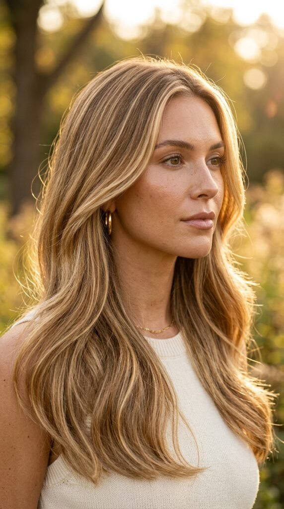 Woman_with_honey_blonde_hairstyles golden hour blonde hairstyles