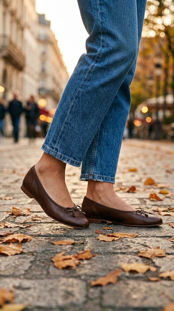 Ballerina_shoes_worn_with_jeans_ ballerina shoes fall fashion