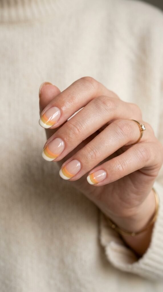 Candy_corn_French_manicure halloween nails