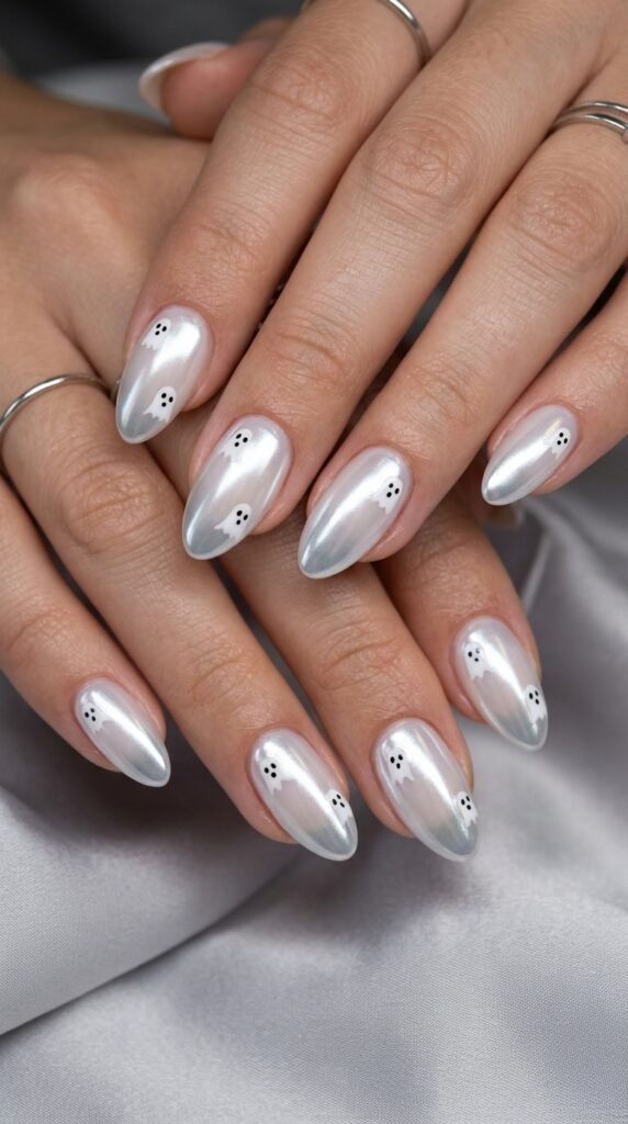 Chrome_ghost_nails_editorial_ halloween nails