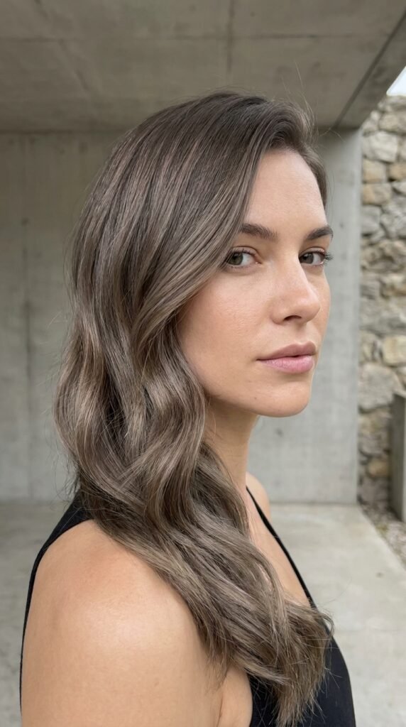 Greige_brunette_beauty_portrait_ fall hair color