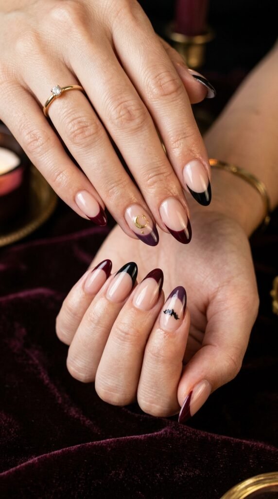Halloween_French_tip_nail_art_ halloween nails