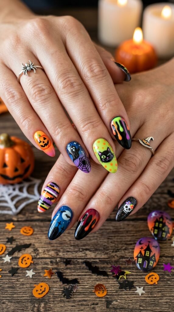 Halloween_colorful_nail_art_design halloween nails