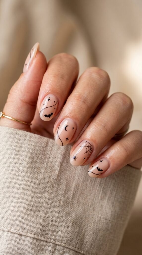 Negative_space_Halloween_nails_ halloween nails