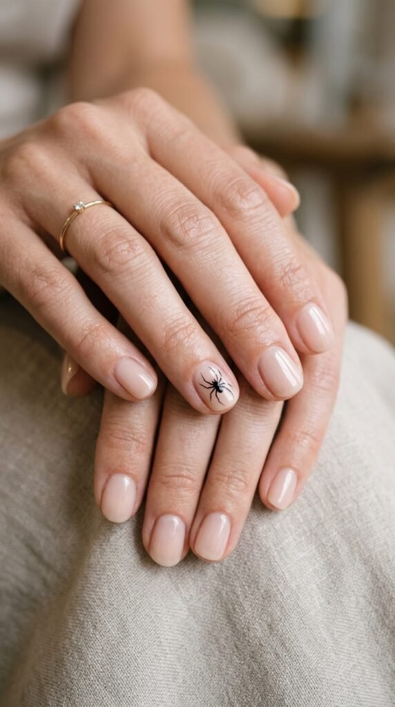 Spider_accent_nails_editorial_ halloween nails