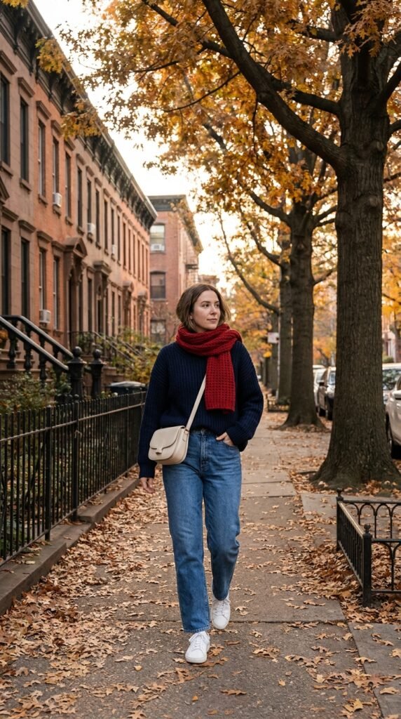 Woman_walking_in_autumn_street usa football game outfit