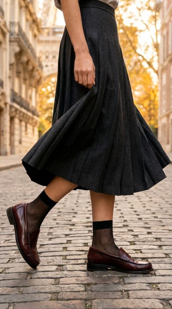Woman_walking_in_loafers_ fall loafers