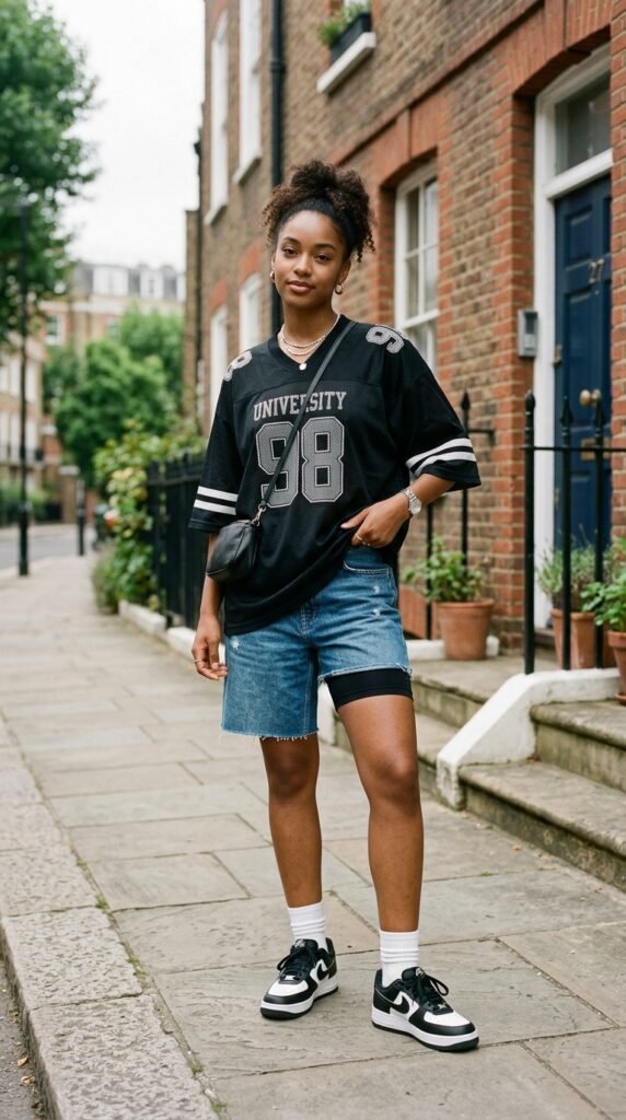 Woman_wearing_football_jersey_ black out football games outfit