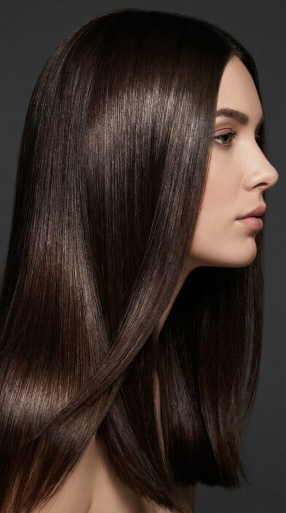 Woman_with_brown_hair_ espresso mocha brown hair