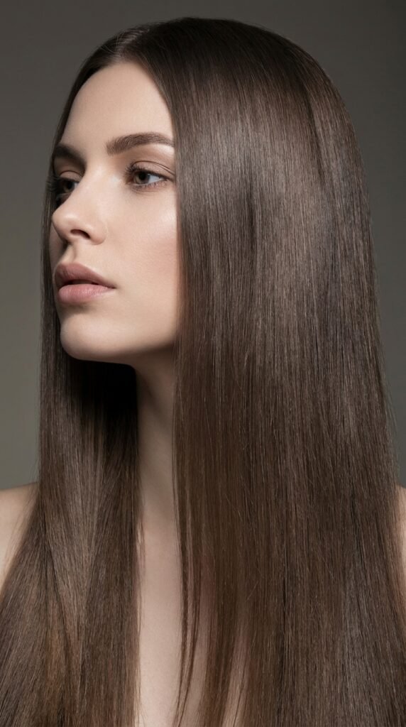 Woman_with_mocha_brown_hair_ cool toned mocha hair