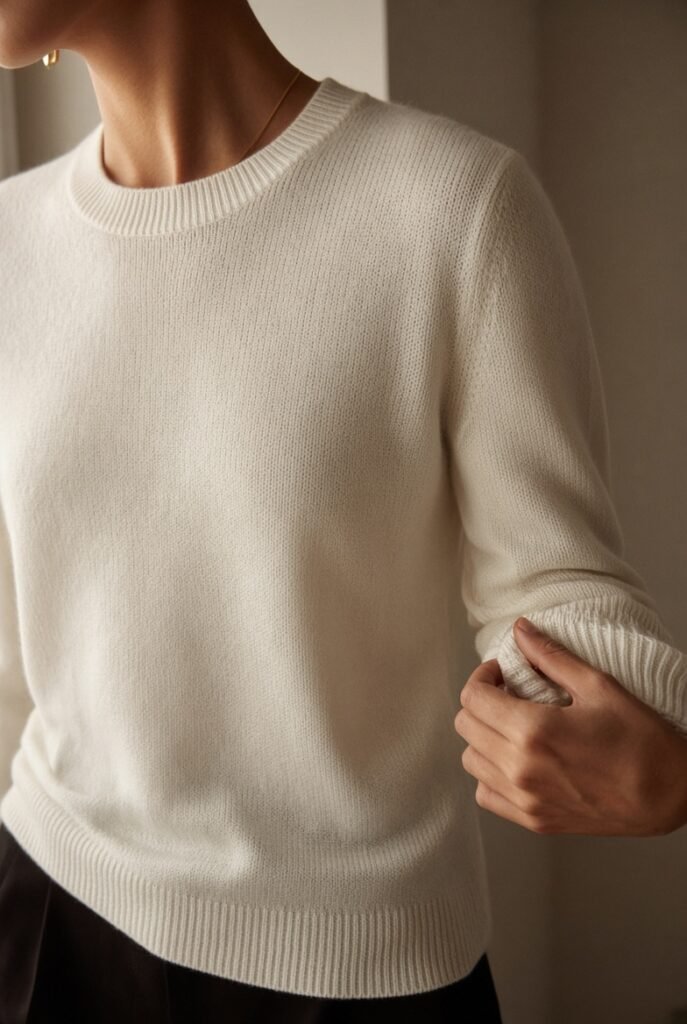 fine knit sweater fall capsule wardrobe