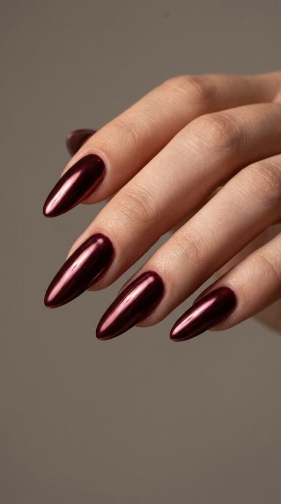 Burgundy_chrome_nails_manicure_ october nail designs 2026