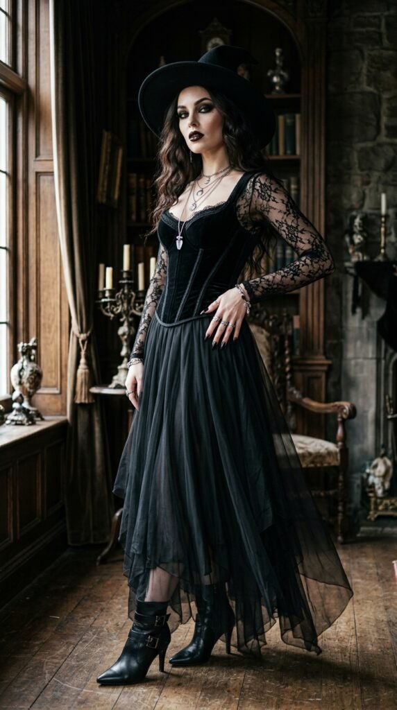 Woman_wearing_witchcore_outfit_ halloween outfit 2026